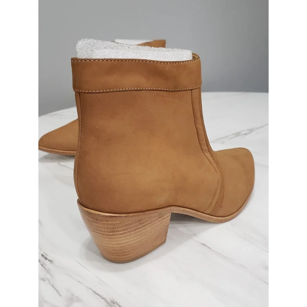 NEW NO BOX SIZE 10 MATISSE Women's Brown Leather Cece Boots ANKLE BLOCK HEEL